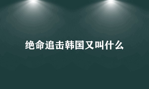 绝命追击韩国又叫什么