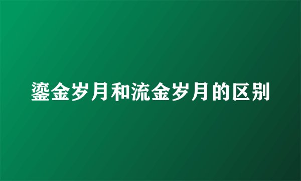 鎏金岁月和流金岁月的区别