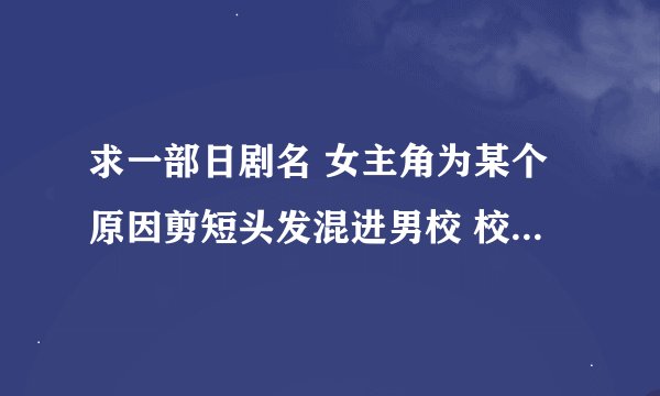 求一部日剧名 女主角为某个原因剪短头发混进男校 校园中发生各种搞笑剧 开坛做法遭雷劈之类的