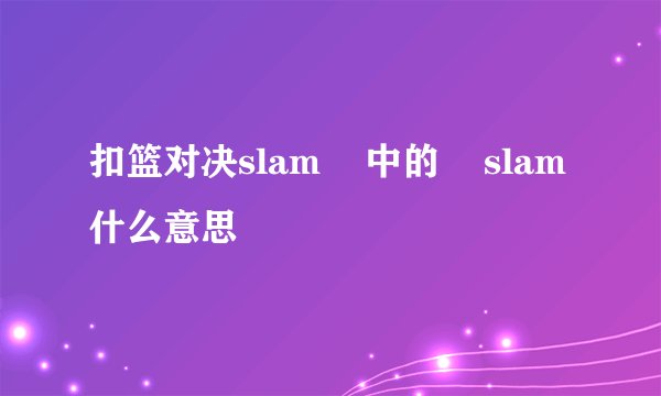 扣篮对决slam    中的    slam 什么意思