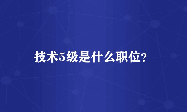 技术5级是什么职位？