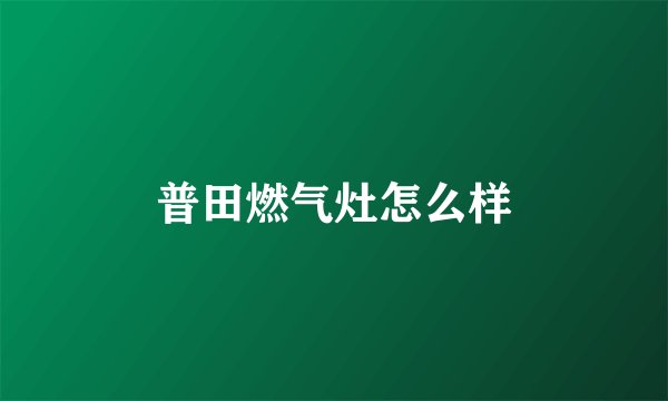 普田燃气灶怎么样