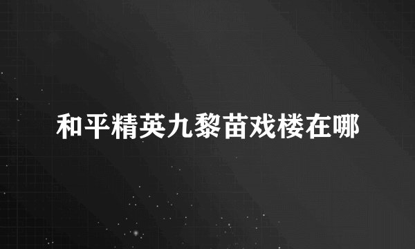 和平精英九黎苗戏楼在哪