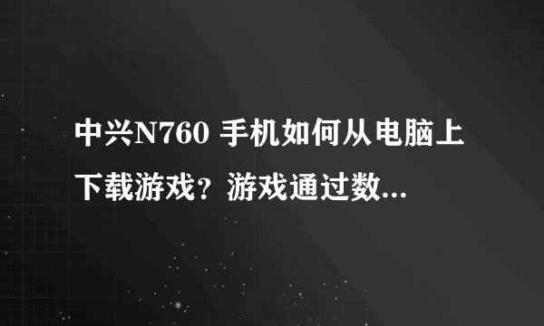 中兴N760 手机如何从电脑上下载游戏？游戏通过数据线拖不进电脑里。说什么CD-ROM是只读的，怎么办啊？