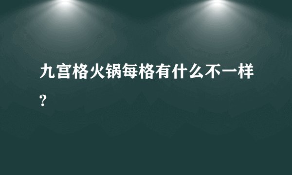 九宫格火锅每格有什么不一样?