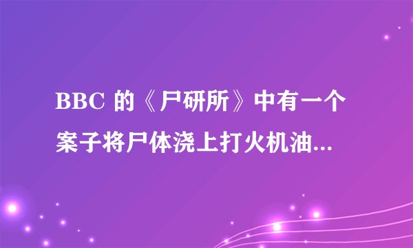 BBC 的《尸研所》中有一个案子将尸体浇上打火机油以后点燃，燃烧两小时以上并且碳化，这是否有事实依据？
