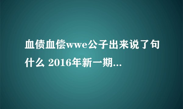 血债血偿wwe公子出来说了句什么 2016年新一期 罗门wwe冠军赛