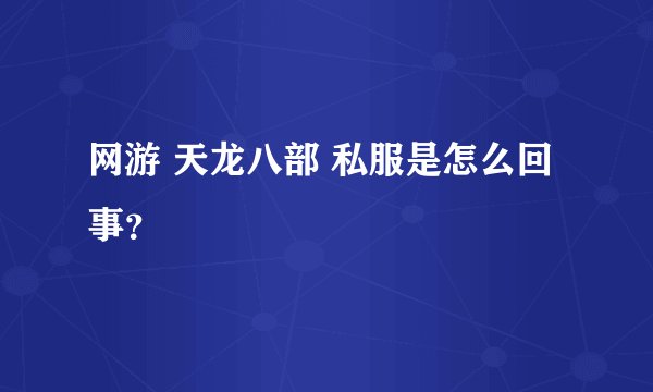 网游 天龙八部 私服是怎么回事？