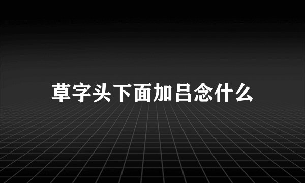 草字头下面加吕念什么