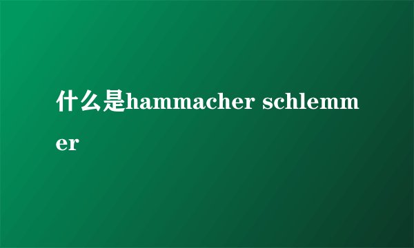 什么是hammacher schlemmer