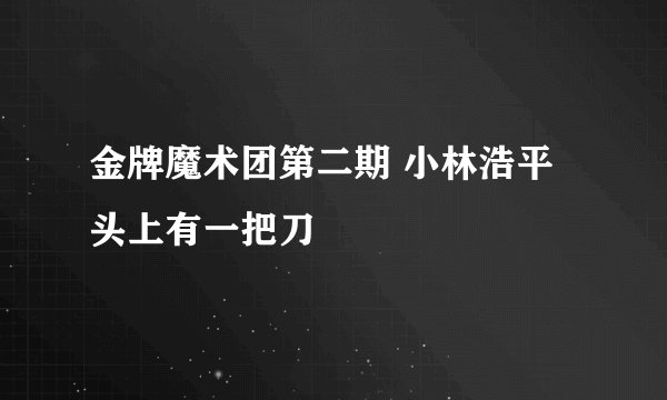 金牌魔术团第二期 小林浩平头上有一把刀