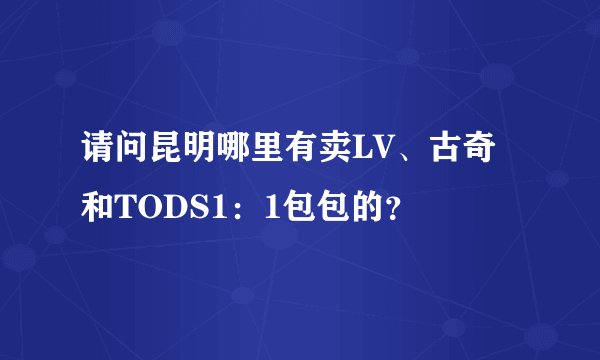 请问昆明哪里有卖LV、古奇和TODS1：1包包的？