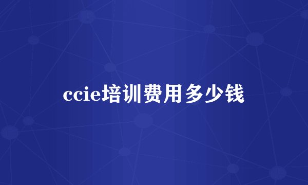 ccie培训费用多少钱