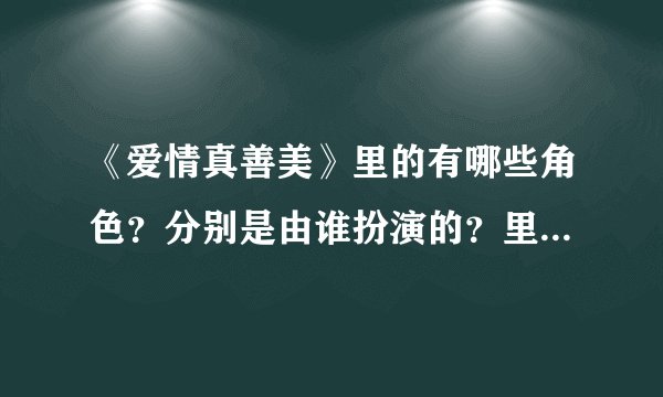 《爱情真善美》里的有哪些角色？分别是由谁扮演的？里面的立恒是由谁扮演的？