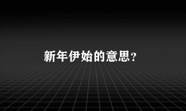 新年伊始的意思？