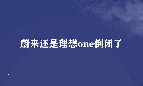 蔚来还是理想one倒闭了