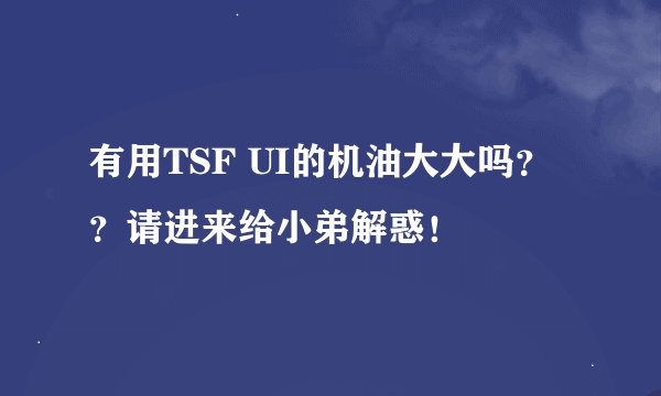 有用TSF UI的机油大大吗？？请进来给小弟解惑！