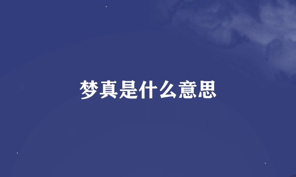 梦真是什么意思