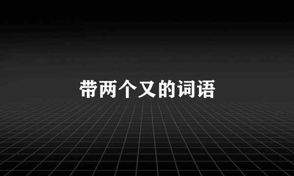 带两个又的词语