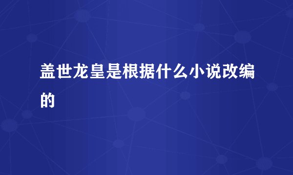 盖世龙皇是根据什么小说改编的
