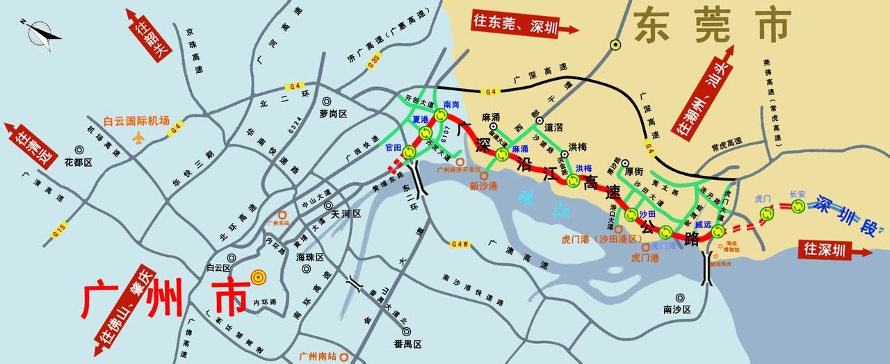 哪里有广深沿江高速公路地图？