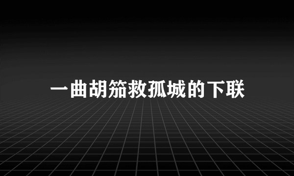 一曲胡笳救孤城的下联