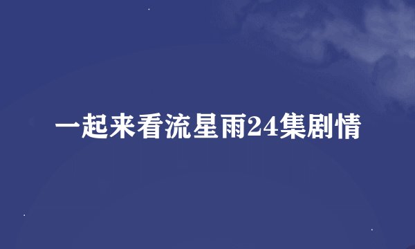 一起来看流星雨24集剧情