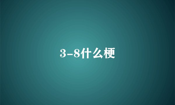 3-8什么梗