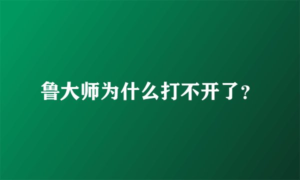 鲁大师为什么打不开了？