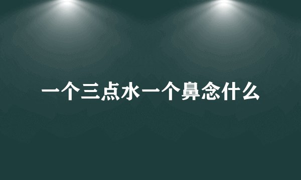 一个三点水一个鼻念什么