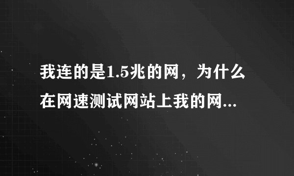 我连的是1.5兆的网，为什么在网速测试网站上我的网速是3494.8 Kbps，而我的下载速度只有95Kb/s