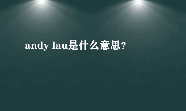 andy lau是什么意思？