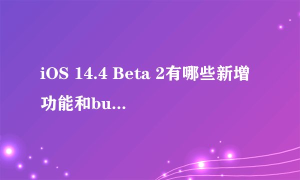 iOS 14.4 Beta 2有哪些新增功能和bug修复？