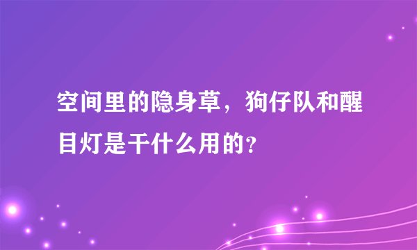 空间里的隐身草，狗仔队和醒目灯是干什么用的？
