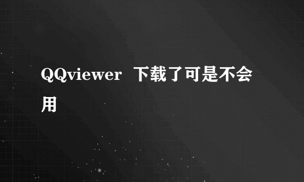 QQviewer  下载了可是不会用