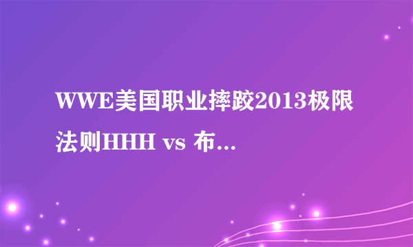 WWE美国职业摔跤2013极限法则HHH vs 布洛克谁赢了？怎么赢？