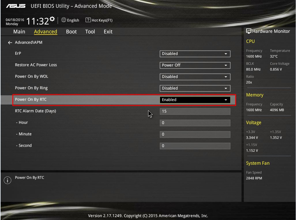 电脑怎么设置定时开机？