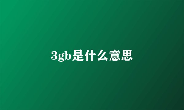 3gb是什么意思