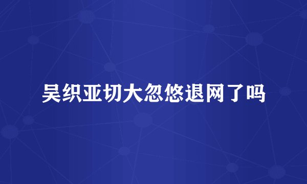 吴织亚切大忽悠退网了吗