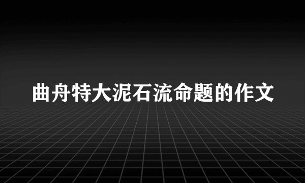 曲舟特大泥石流命题的作文