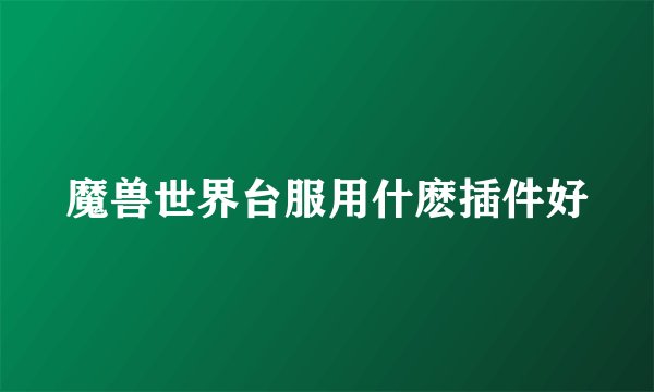 魔兽世界台服用什麽插件好