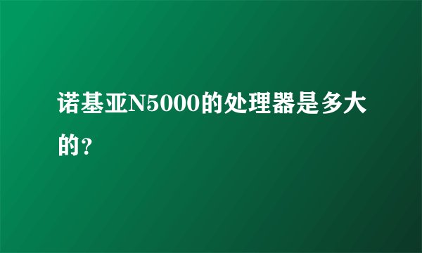 诺基亚N5000的处理器是多大的？