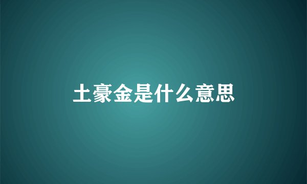 土豪金是什么意思