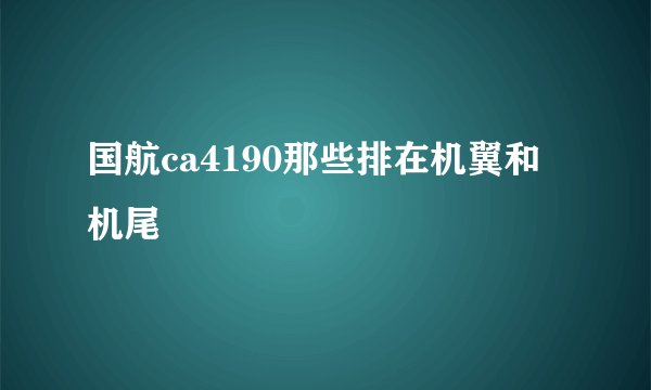 国航ca4190那些排在机翼和机尾
