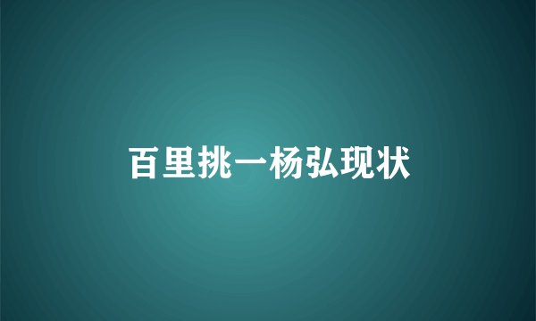 百里挑一杨弘现状
