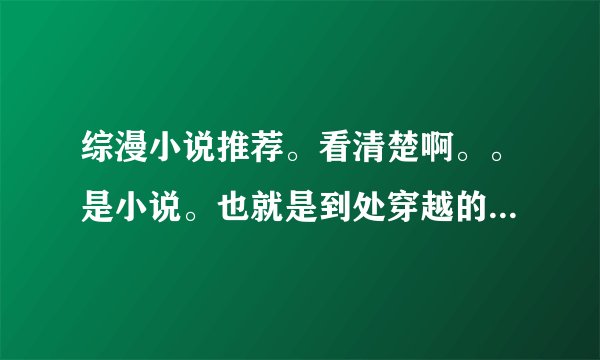 综漫小说推荐。看清楚啊。。是小说。也就是到处穿越的.男主要强。小说也要近两年写的,越多越好。满意2