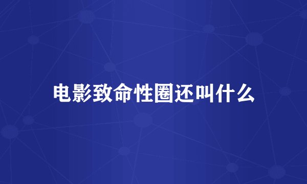 电影致命性圈还叫什么