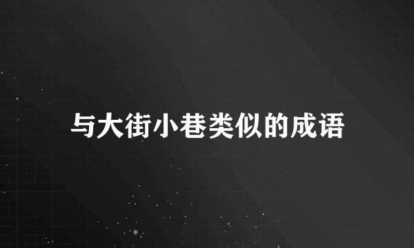 与大街小巷类似的成语