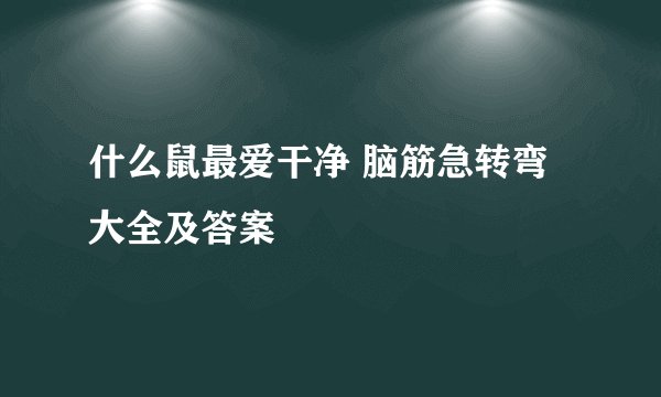 什么鼠最爱干净 脑筋急转弯大全及答案