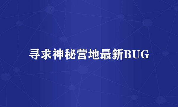 寻求神秘营地最新BUG